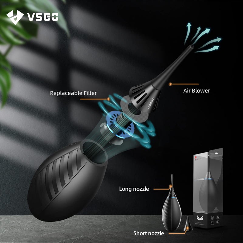 VSGO Camera Air Blower with Soft Tip, Single Air Intake with Self-Suction Cup, Compatible with Camera Lens, SLR/Mirrorless Sensors, Reflectors, Focusing Screens, Coffee Machines and More - Image 2